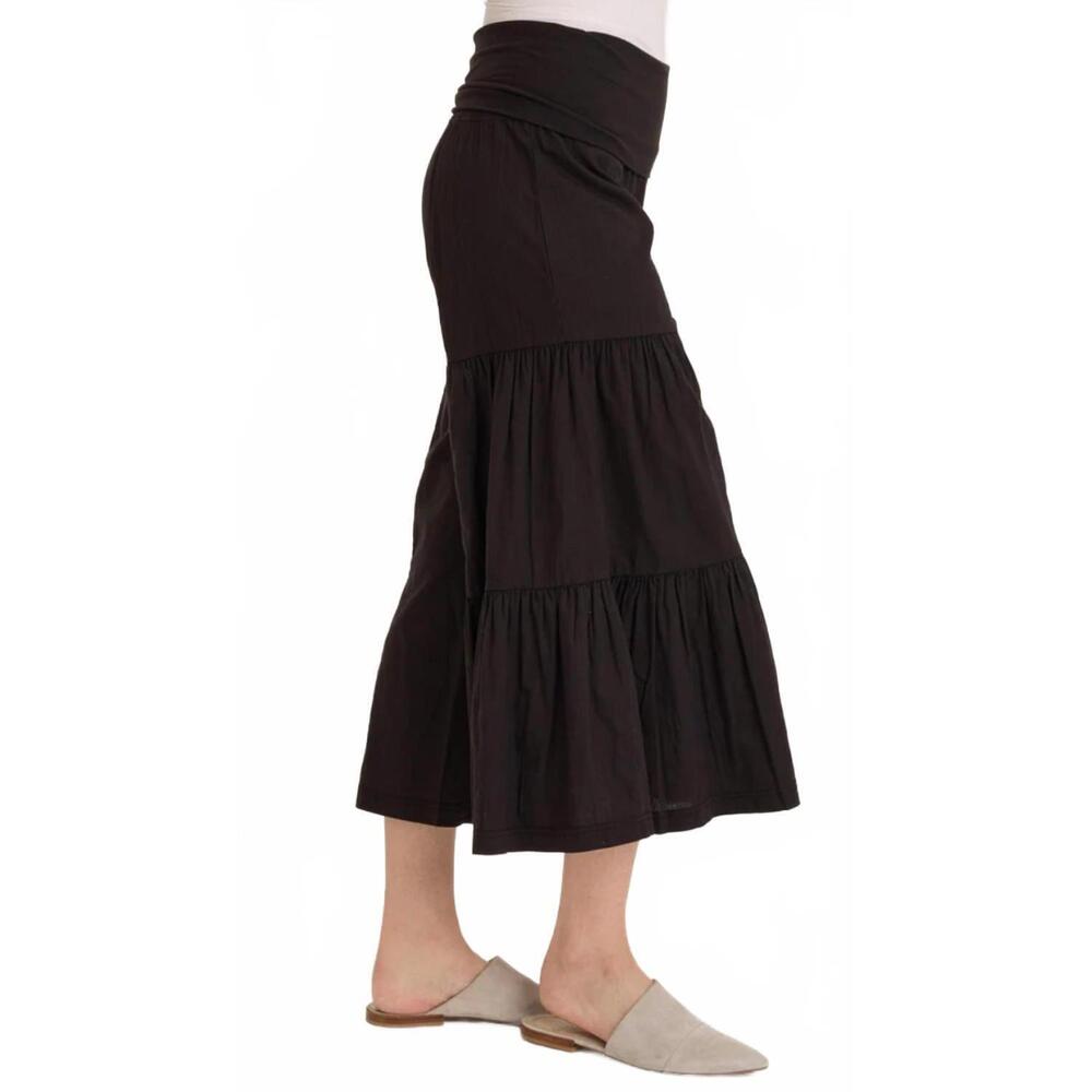 NEW WEARABLES linen side tier wide leg palazzo pants in black - Picture 3 of 3